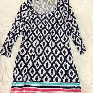 Lilly Pulitzer Navy and White Patterned Dress